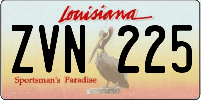 LA license plate ZVN225