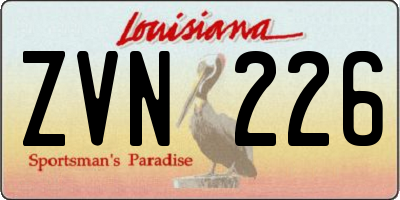 LA license plate ZVN226