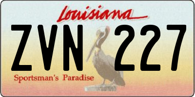 LA license plate ZVN227