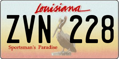 LA license plate ZVN228