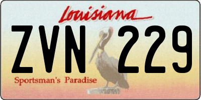 LA license plate ZVN229