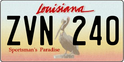 LA license plate ZVN240