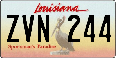 LA license plate ZVN244