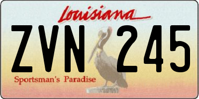 LA license plate ZVN245