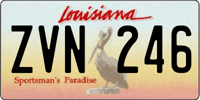 LA license plate ZVN246