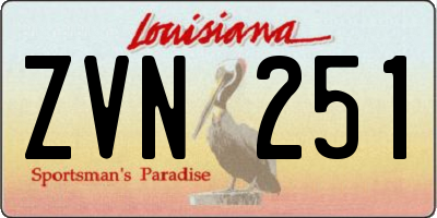 LA license plate ZVN251