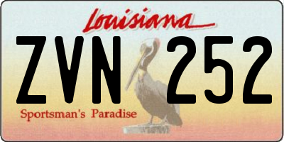 LA license plate ZVN252