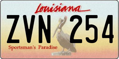 LA license plate ZVN254