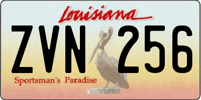 LA license plate ZVN256