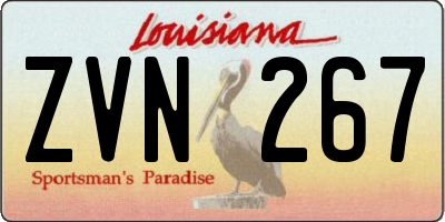 LA license plate ZVN267