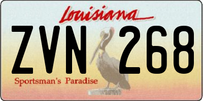 LA license plate ZVN268