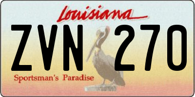 LA license plate ZVN270