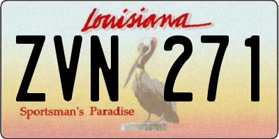 LA license plate ZVN271