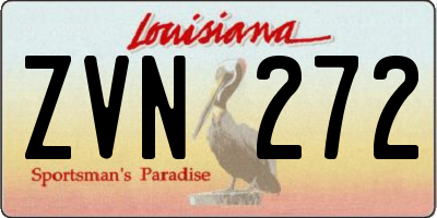 LA license plate ZVN272