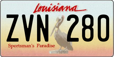 LA license plate ZVN280