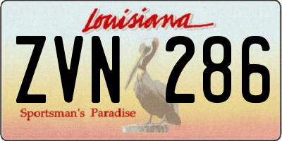 LA license plate ZVN286