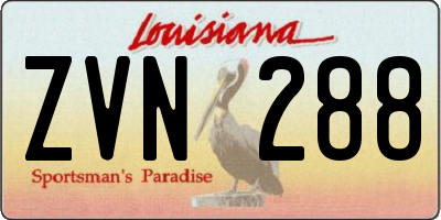 LA license plate ZVN288