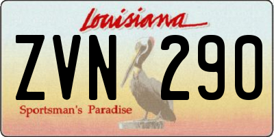 LA license plate ZVN290