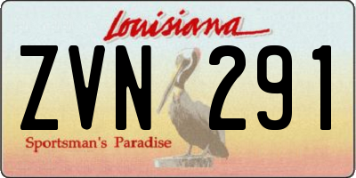 LA license plate ZVN291