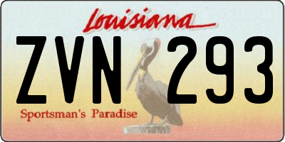 LA license plate ZVN293