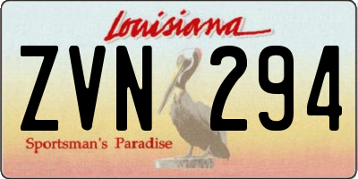 LA license plate ZVN294