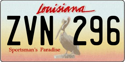 LA license plate ZVN296