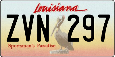 LA license plate ZVN297