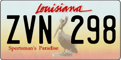 LA license plate ZVN298