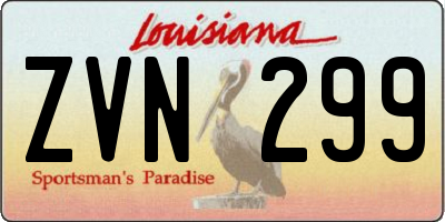 LA license plate ZVN299