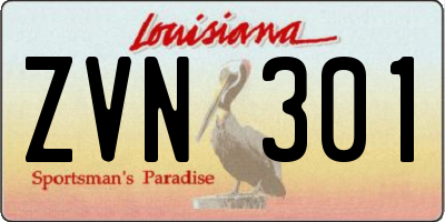 LA license plate ZVN301
