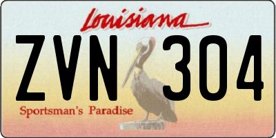 LA license plate ZVN304