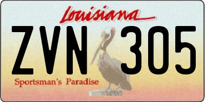 LA license plate ZVN305