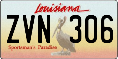 LA license plate ZVN306