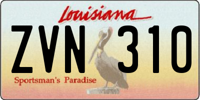 LA license plate ZVN310