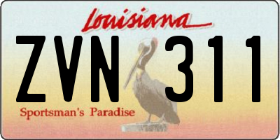 LA license plate ZVN311