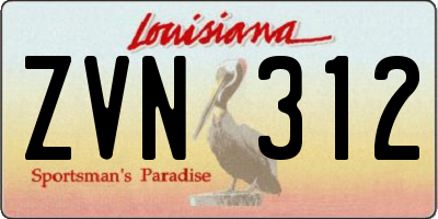 LA license plate ZVN312