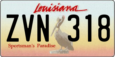 LA license plate ZVN318