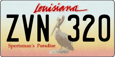 LA license plate ZVN320