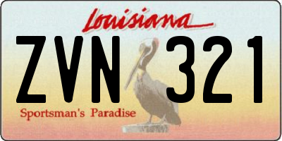 LA license plate ZVN321