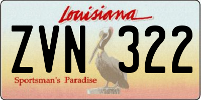 LA license plate ZVN322