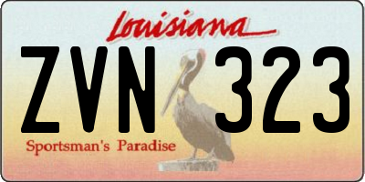 LA license plate ZVN323