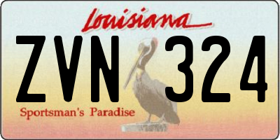 LA license plate ZVN324