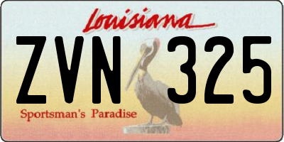 LA license plate ZVN325