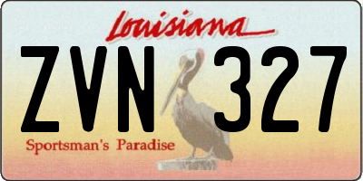 LA license plate ZVN327
