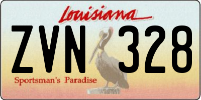 LA license plate ZVN328