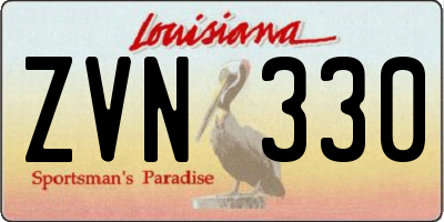 LA license plate ZVN330