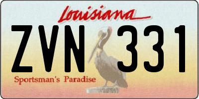 LA license plate ZVN331