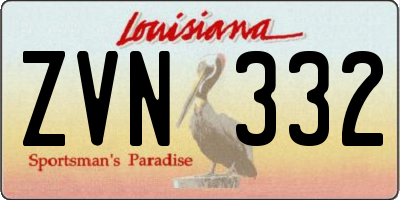 LA license plate ZVN332