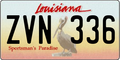 LA license plate ZVN336