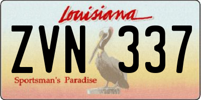 LA license plate ZVN337